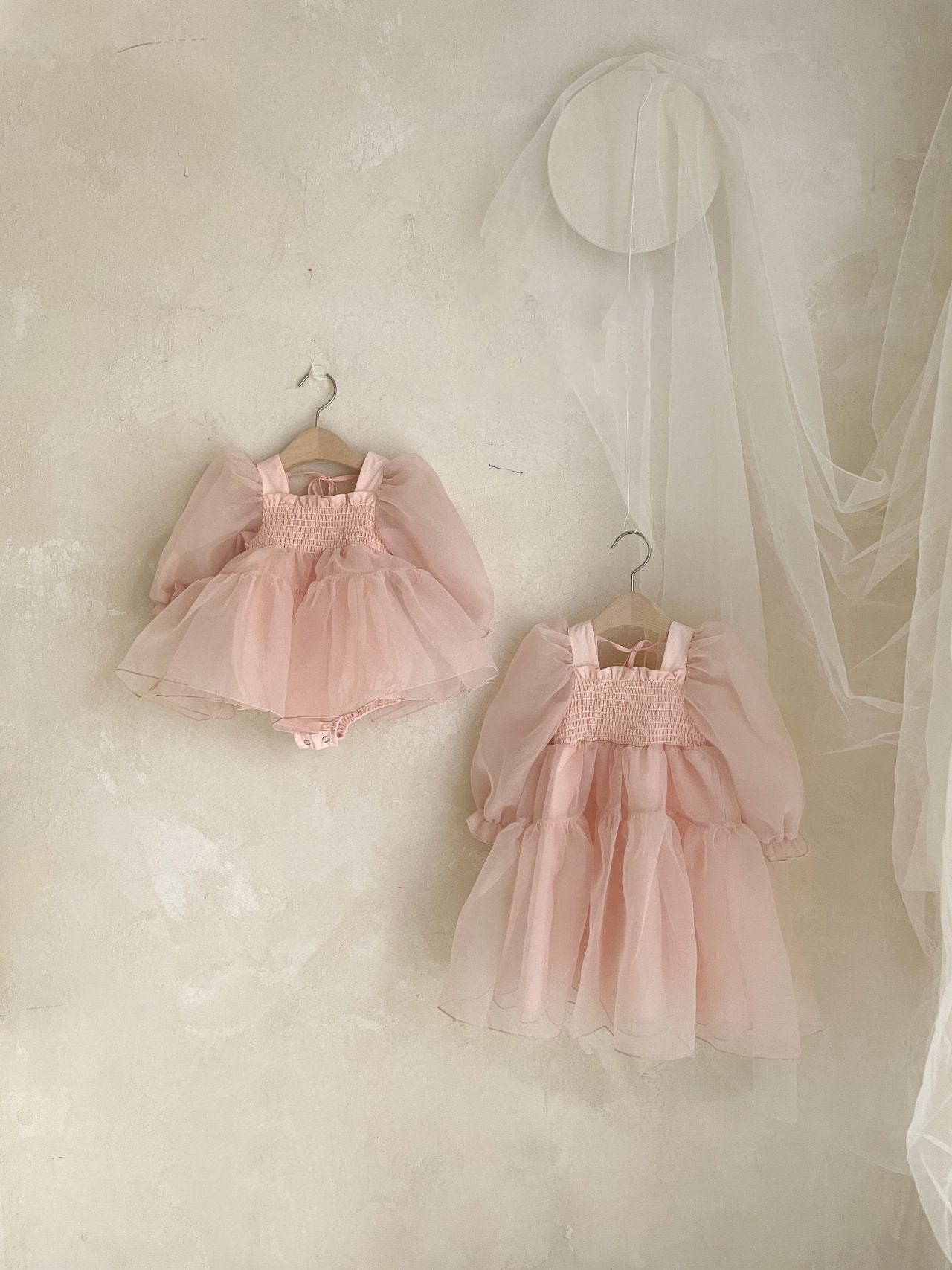 Sey Organza Dress Romper _Peach Pink (Pre-Order)