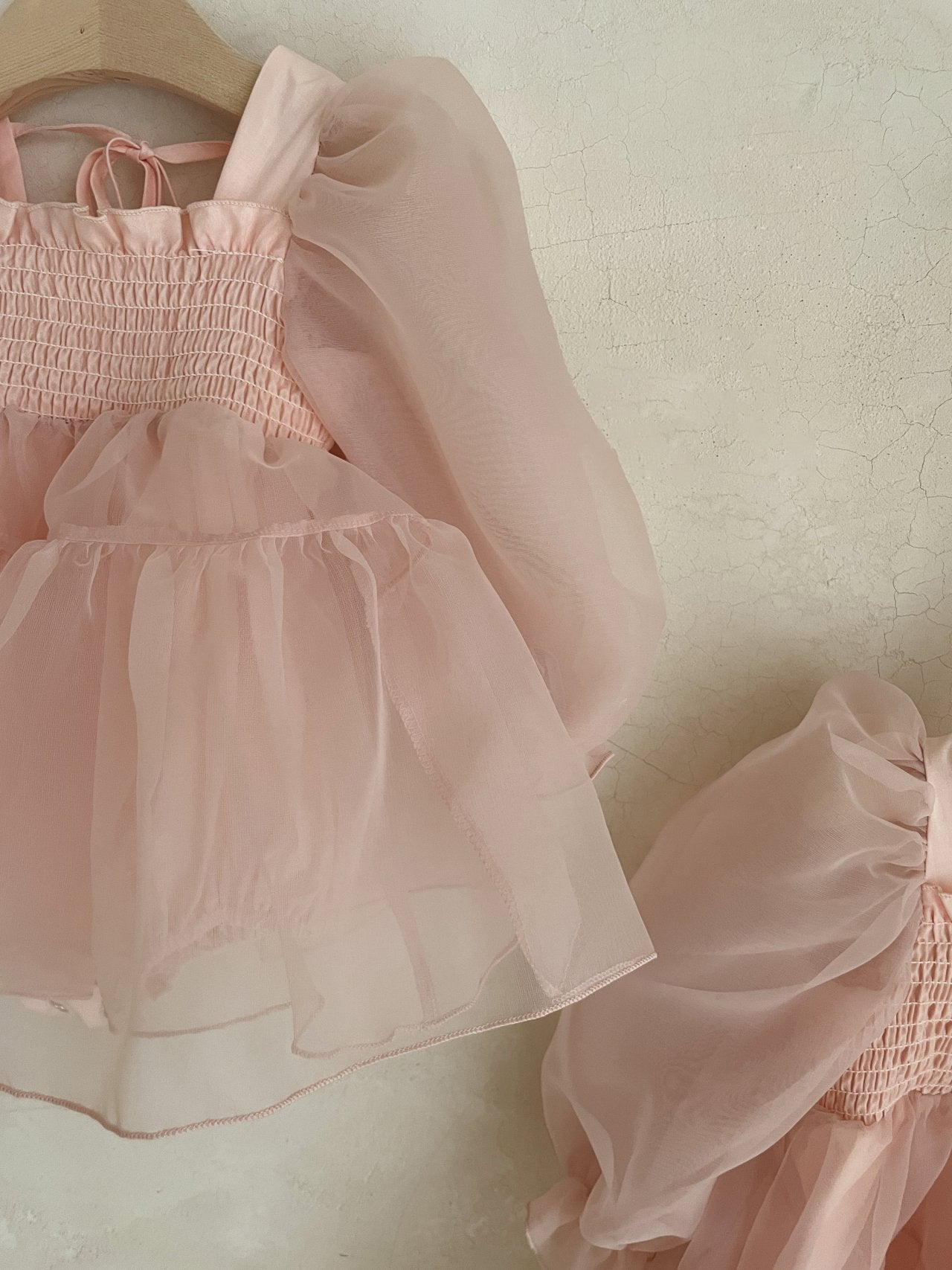 Sey Organza Dress Romper _Peach Pink (Pre-Order)