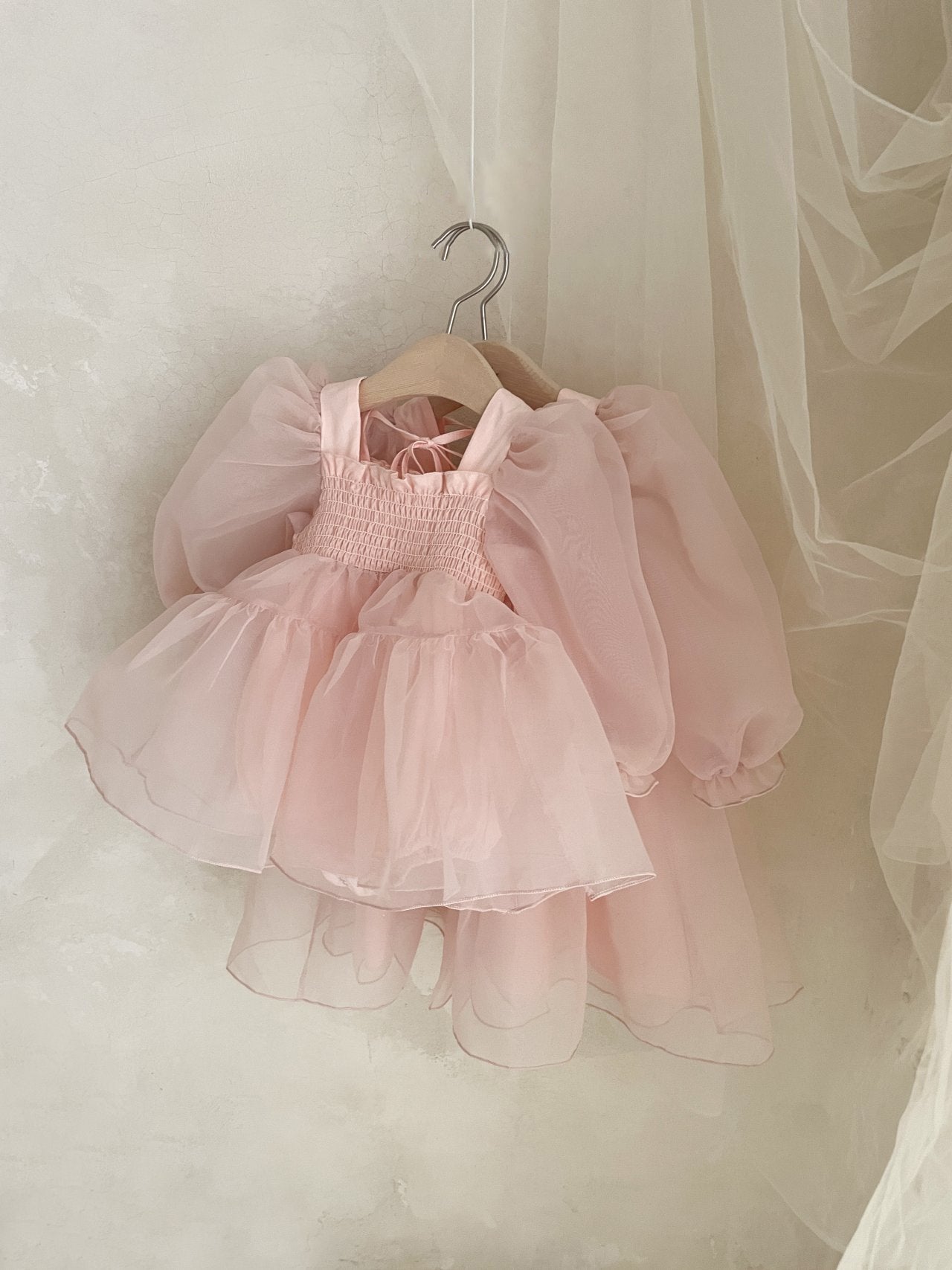 Sey Organza Dress Romper _Peach Pink (Pre-Order)