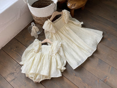 LIly Frill Dress Romper _Cream(Pre-Order)