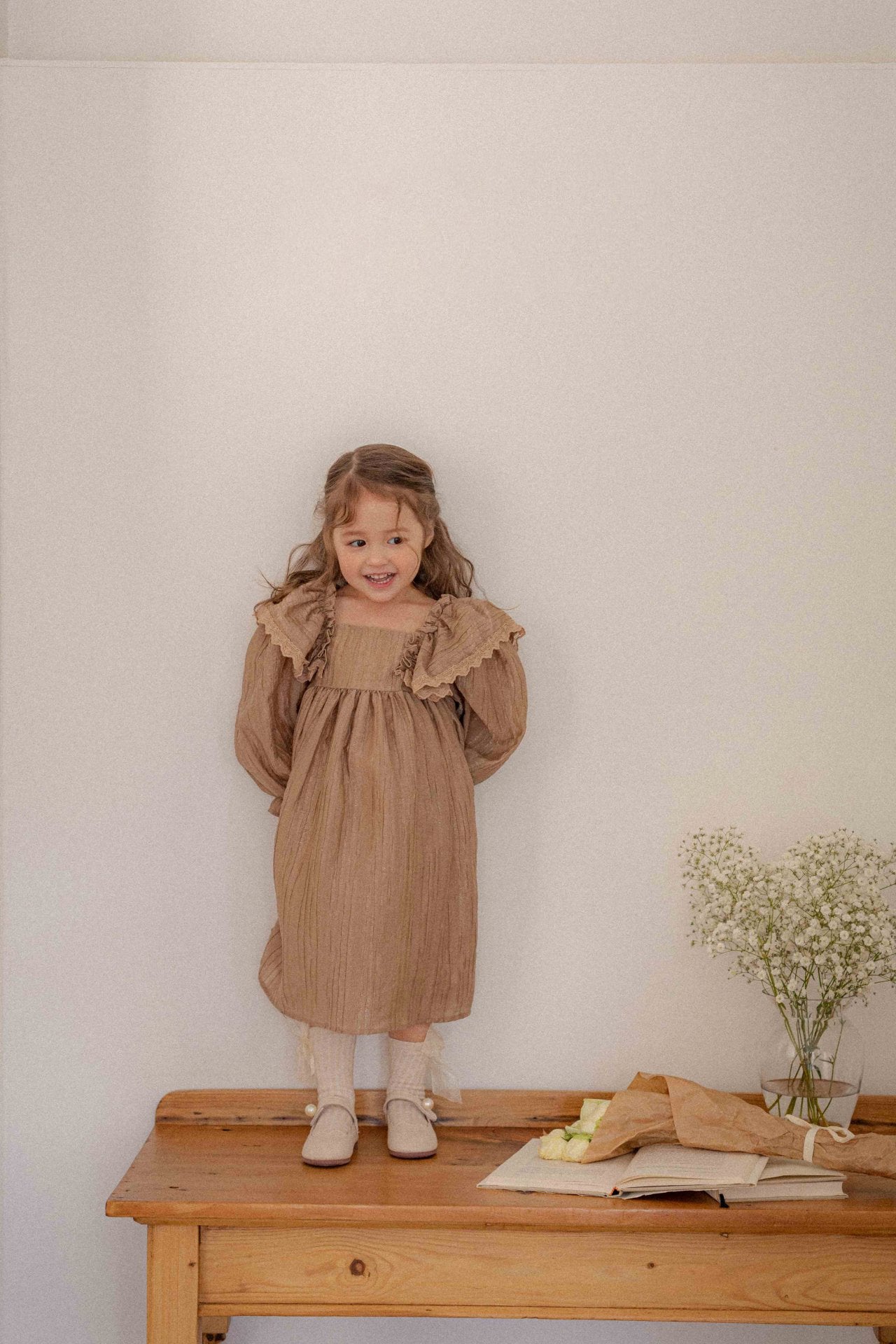 Liliy Frill Dress_Beige (Pre-Order)