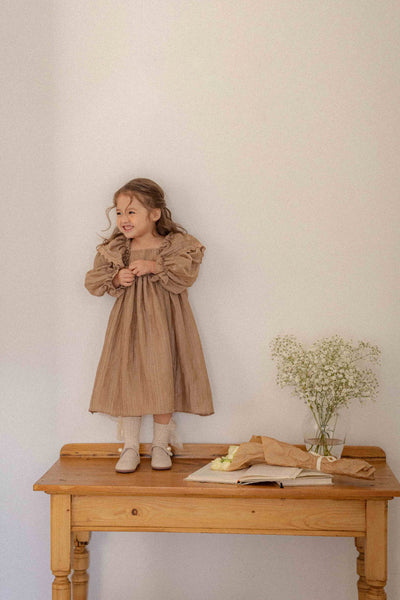 Liliy Frill Dress_Beige (Pre-Order)