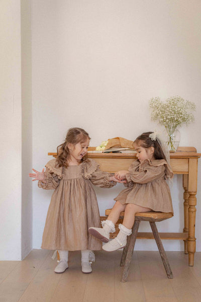 Liliy Frill Dress_Beige (Pre-Order)