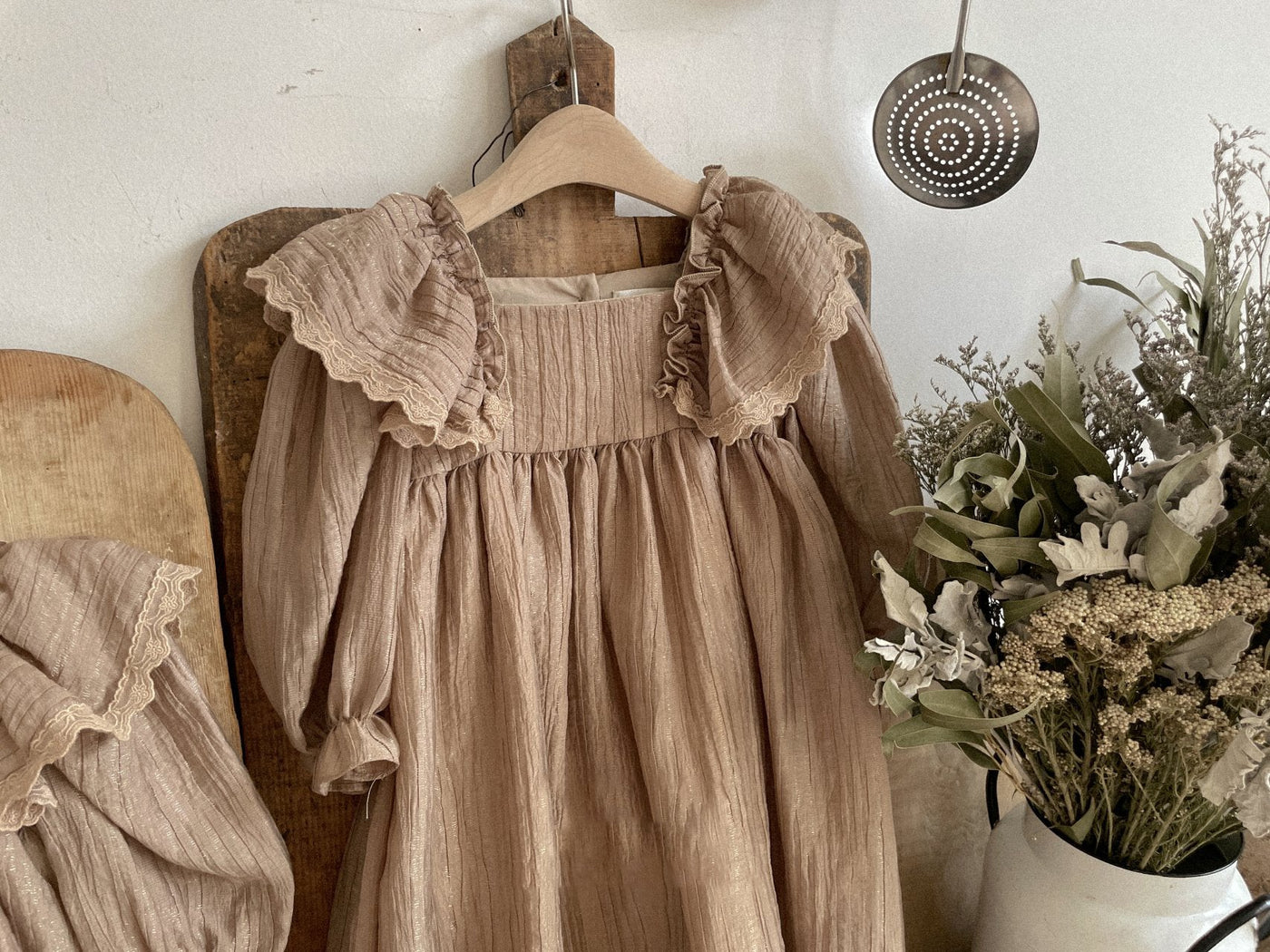 Liliy Frill Dress_Beige (Pre-Order)