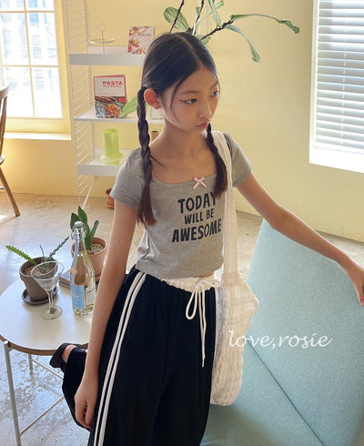 Lettering Ribbon Top_ 4 Colors (Wholesale)