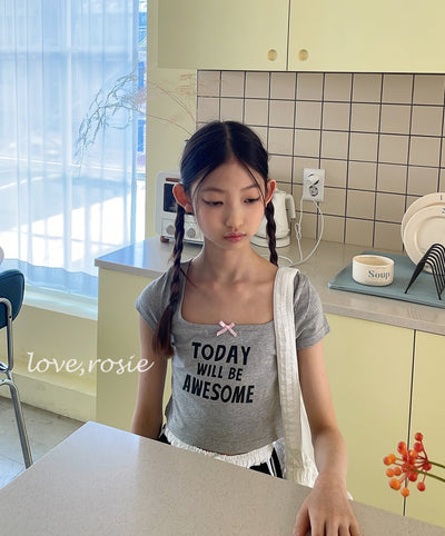 Lettering Ribbon Top_ 4 Colors (Wholesale)