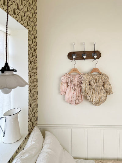 Misty Eyelet Romper _Beige