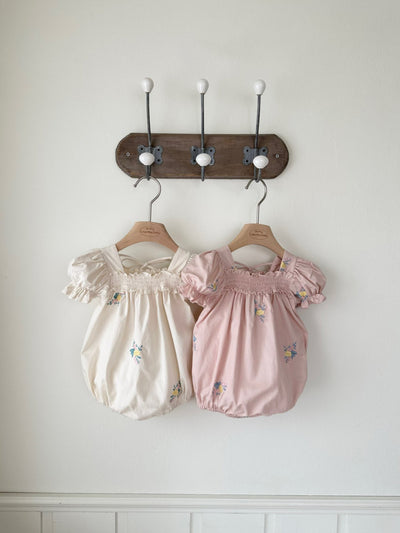Latte Embroidery Romper_ Pink
