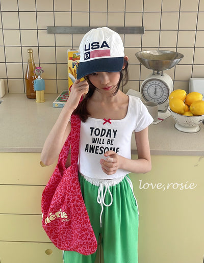 Lettering Ribbon Top_ 4 Colors (Wholesale)