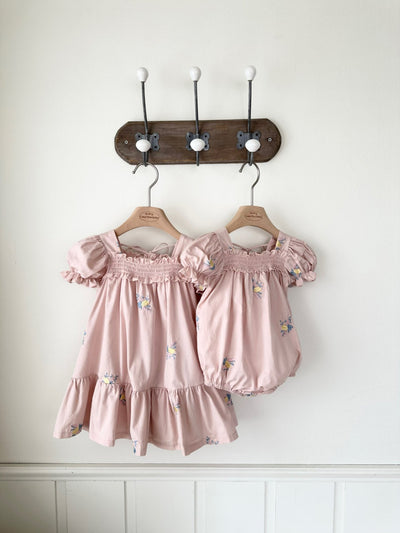 Latte Embroidery Romper_ Pink
