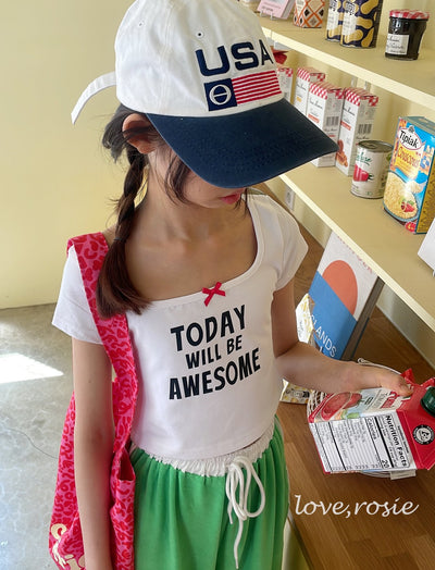 Lettering Ribbon Top_ 4 Colors (Wholesale)