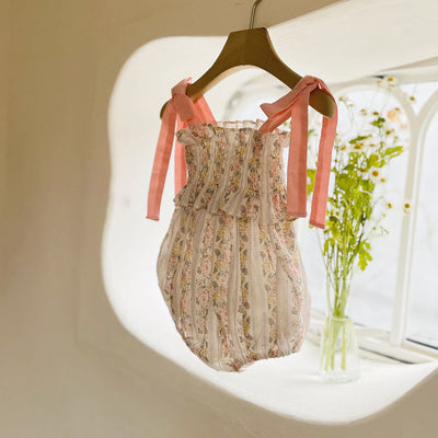 Glen Smocking Romper_ Coral