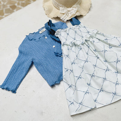 Glen Smocking Dress_ Blue