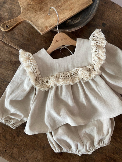 Natural Blouse & Bloomer Set