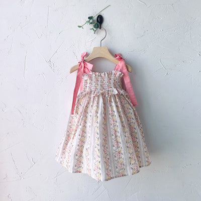 Glen Smocking Dress_ Coral