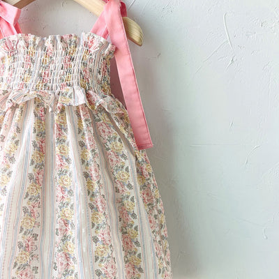 Glen Smocking Dress_ Coral