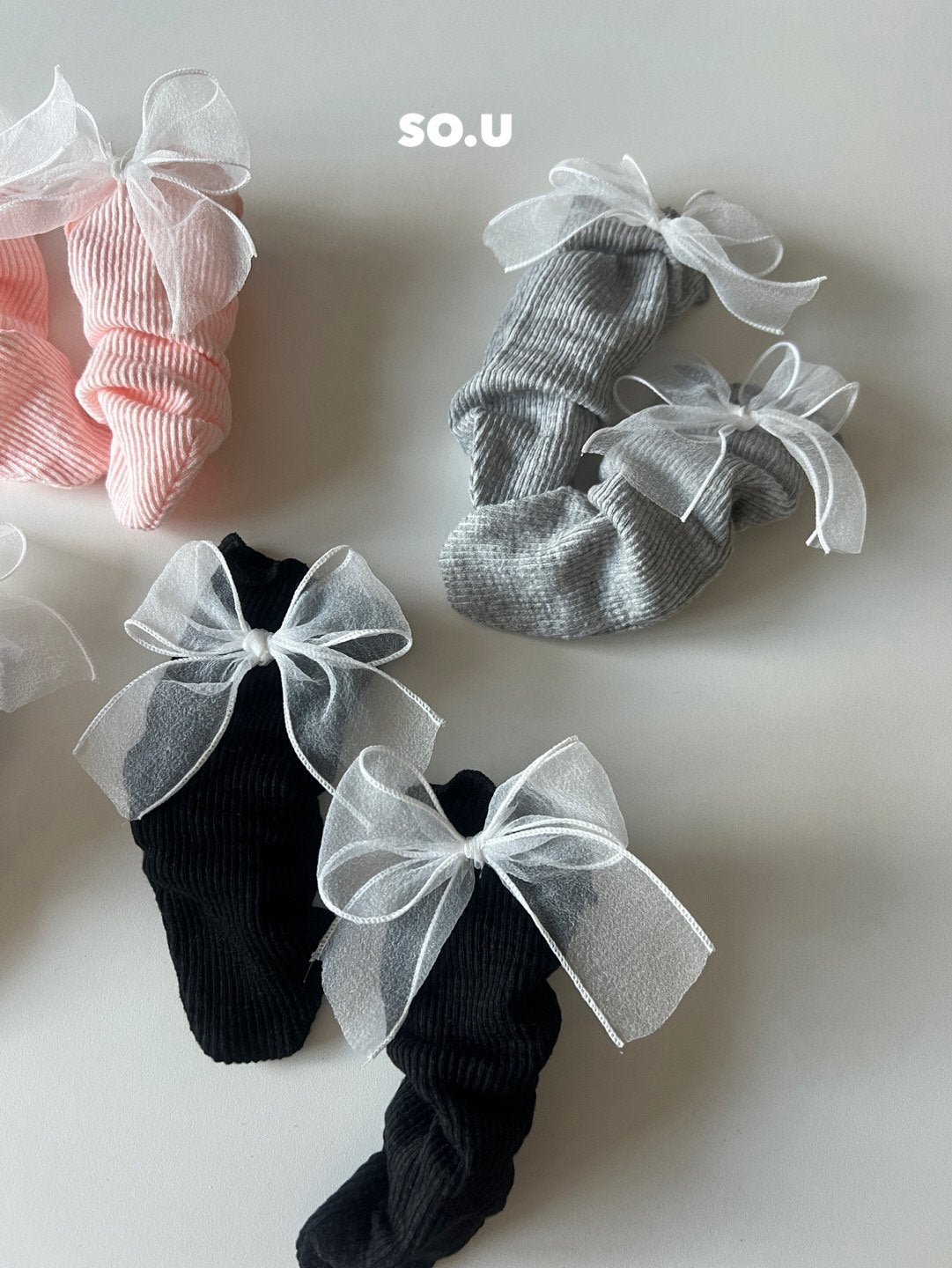 Sha Ribbon Knee Socks_ 4 Colors (Wholesale)