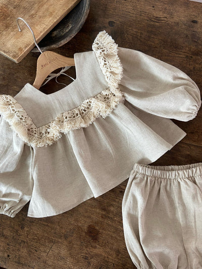 Natural Blouse & Bloomer Set