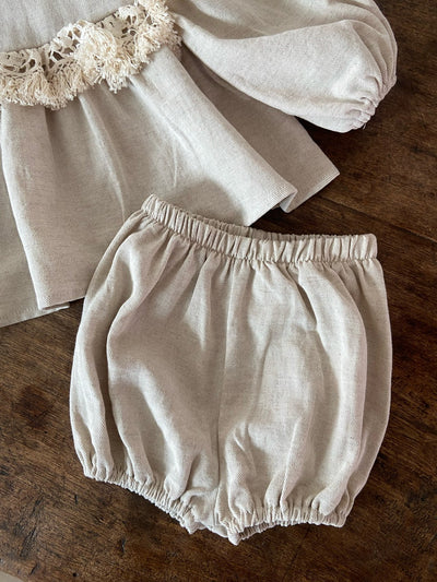 Natural Blouse & Bloomer Set