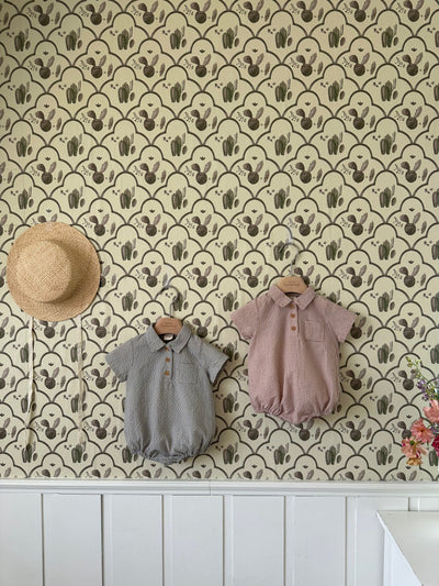 Zimmer Check Romper_ Indie pink