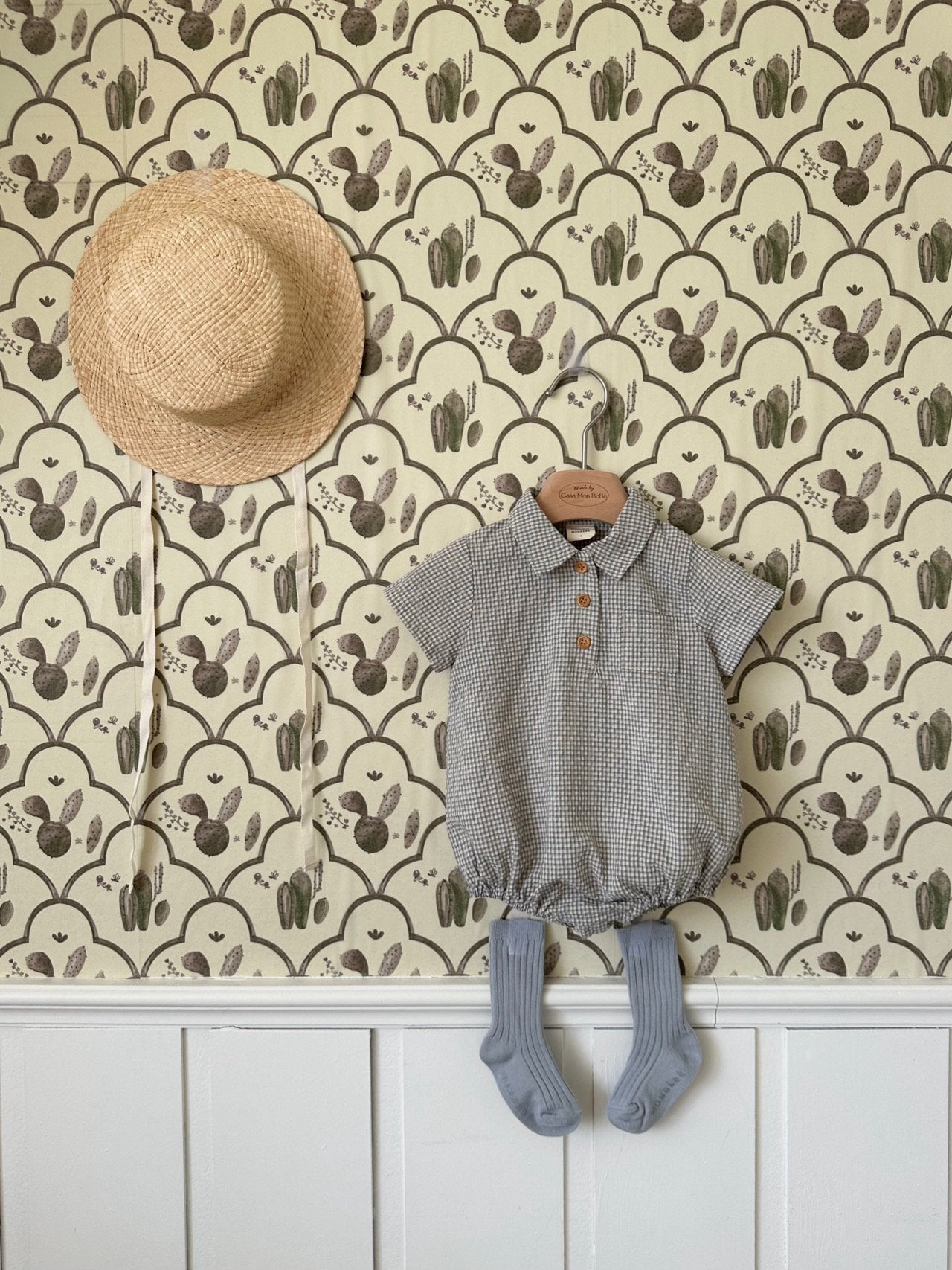 Zimmer Check Romper_ Skyblue