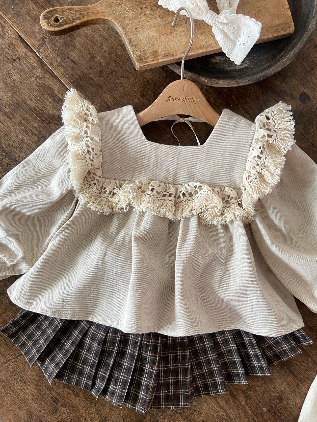Natural Blouse & Bloomer Set