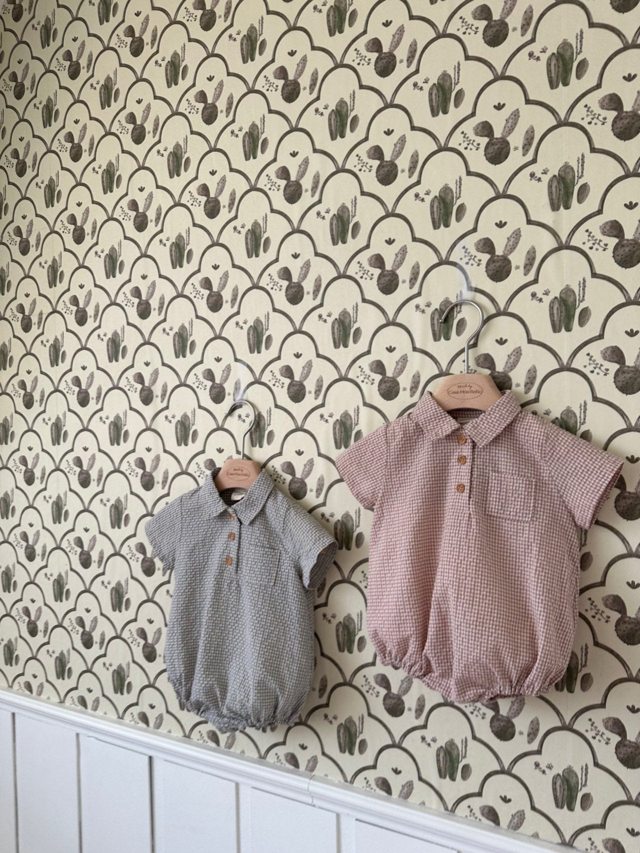 Zimmer Check Romper_ Indie pink