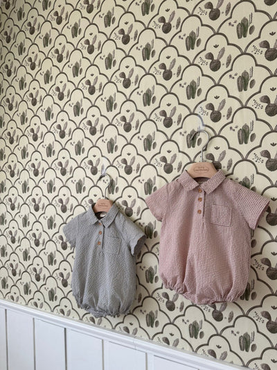 Zimmer Check Romper_ Indie pink