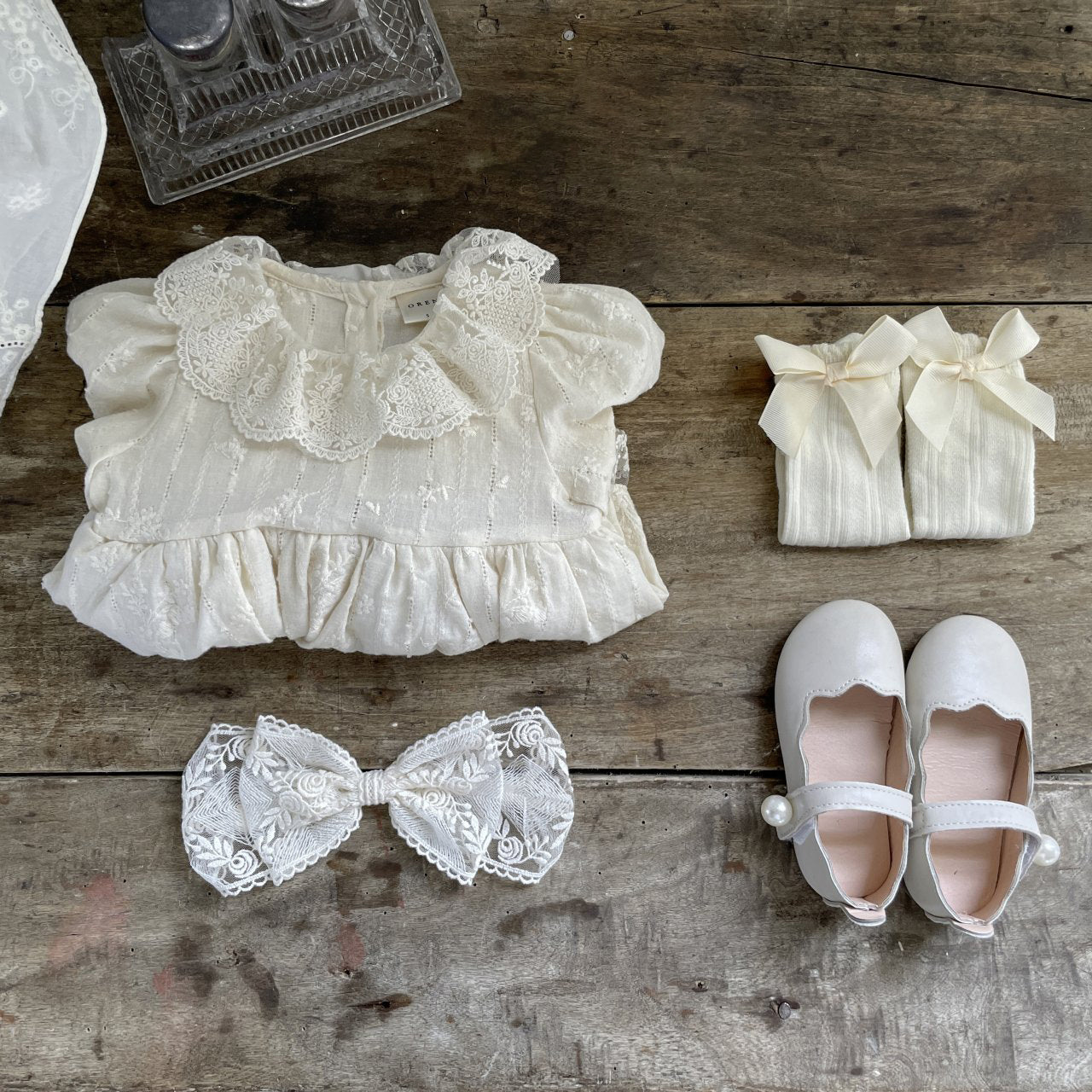 Vanilla Embroidery Dress Romper