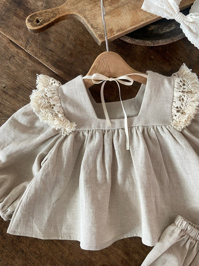 Natural Blouse & Bloomer Set