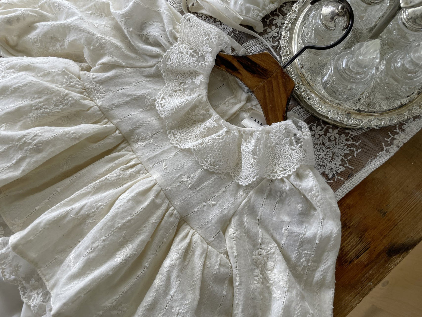 Vanilla Embroidery Dress Romper