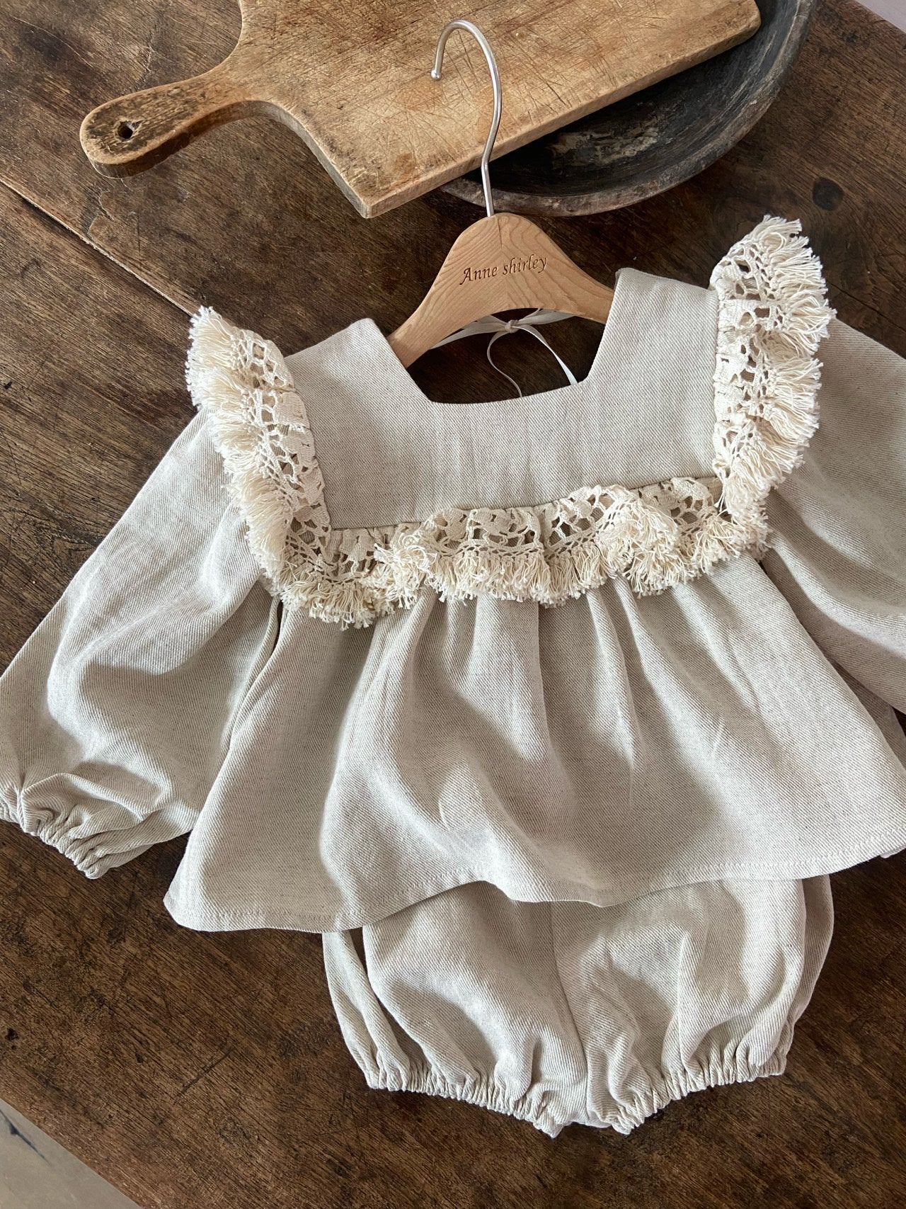 Natural Blouse & Bloomer Set