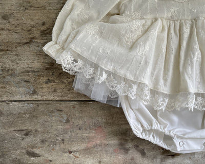 Vanilla Embroidery Dress Romper