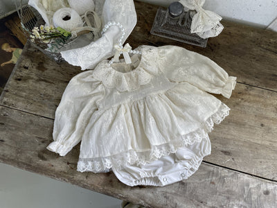 Vanilla Embroidery Dress Romper