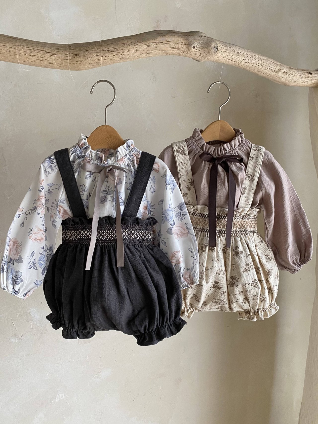 Bella Smock Suspender Romper _2 Colors