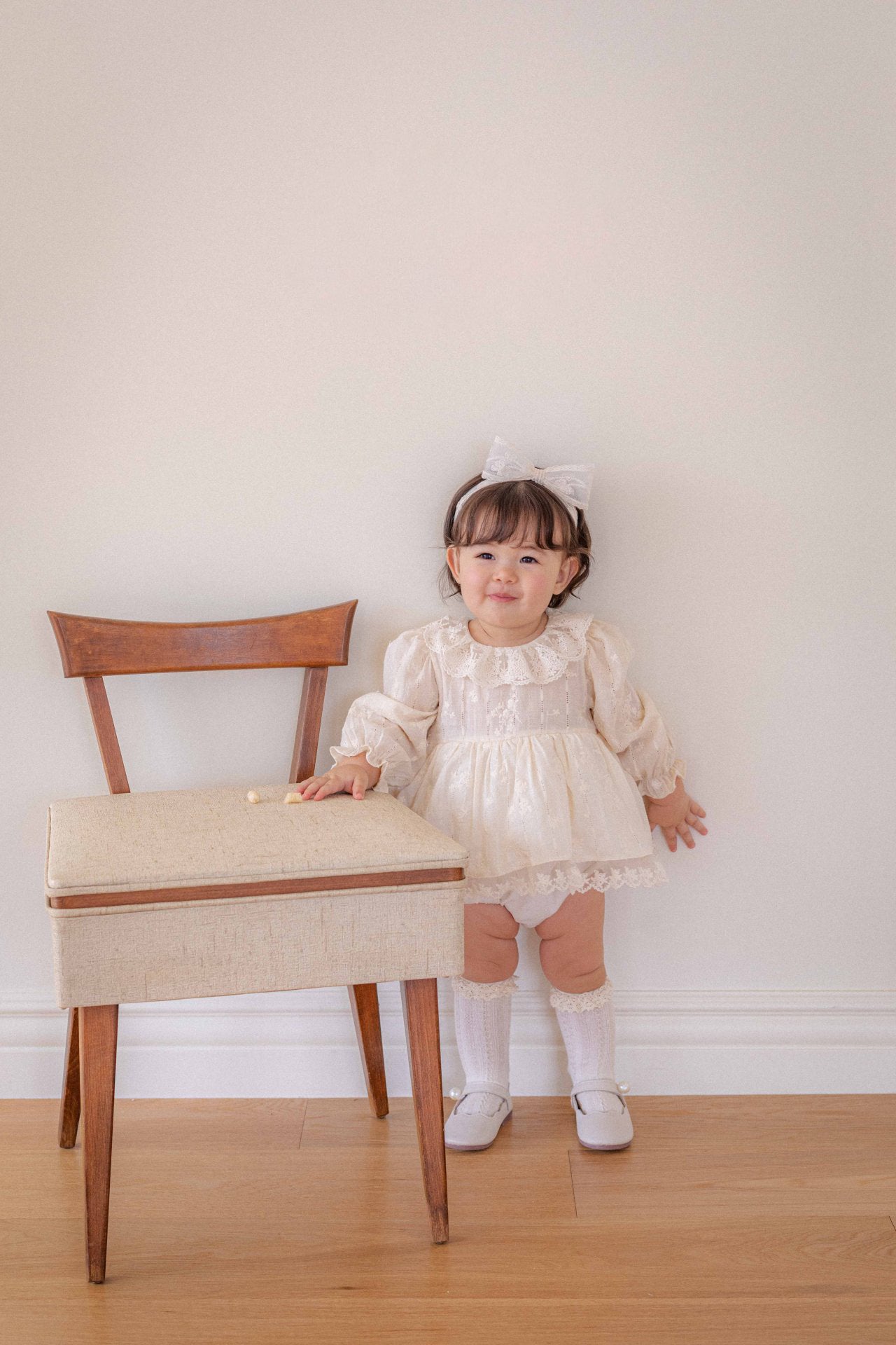 Vanilla Embroidery Dress Romper