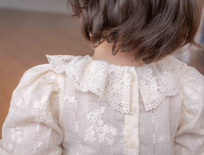 Vanilla Embroidery Dress Romper