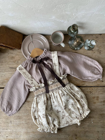 Bella Smock Suspender Romper _2 Colors