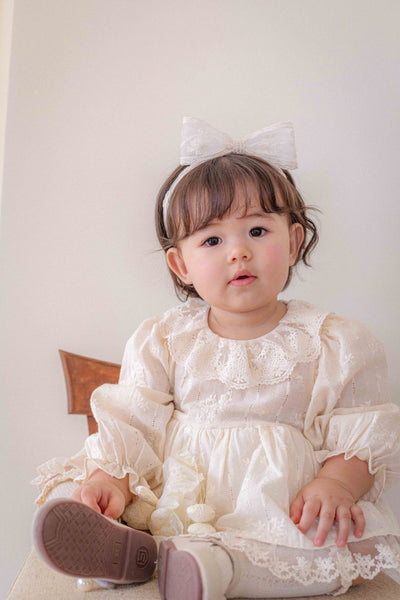 Vanilla Embroidery Dress Romper
