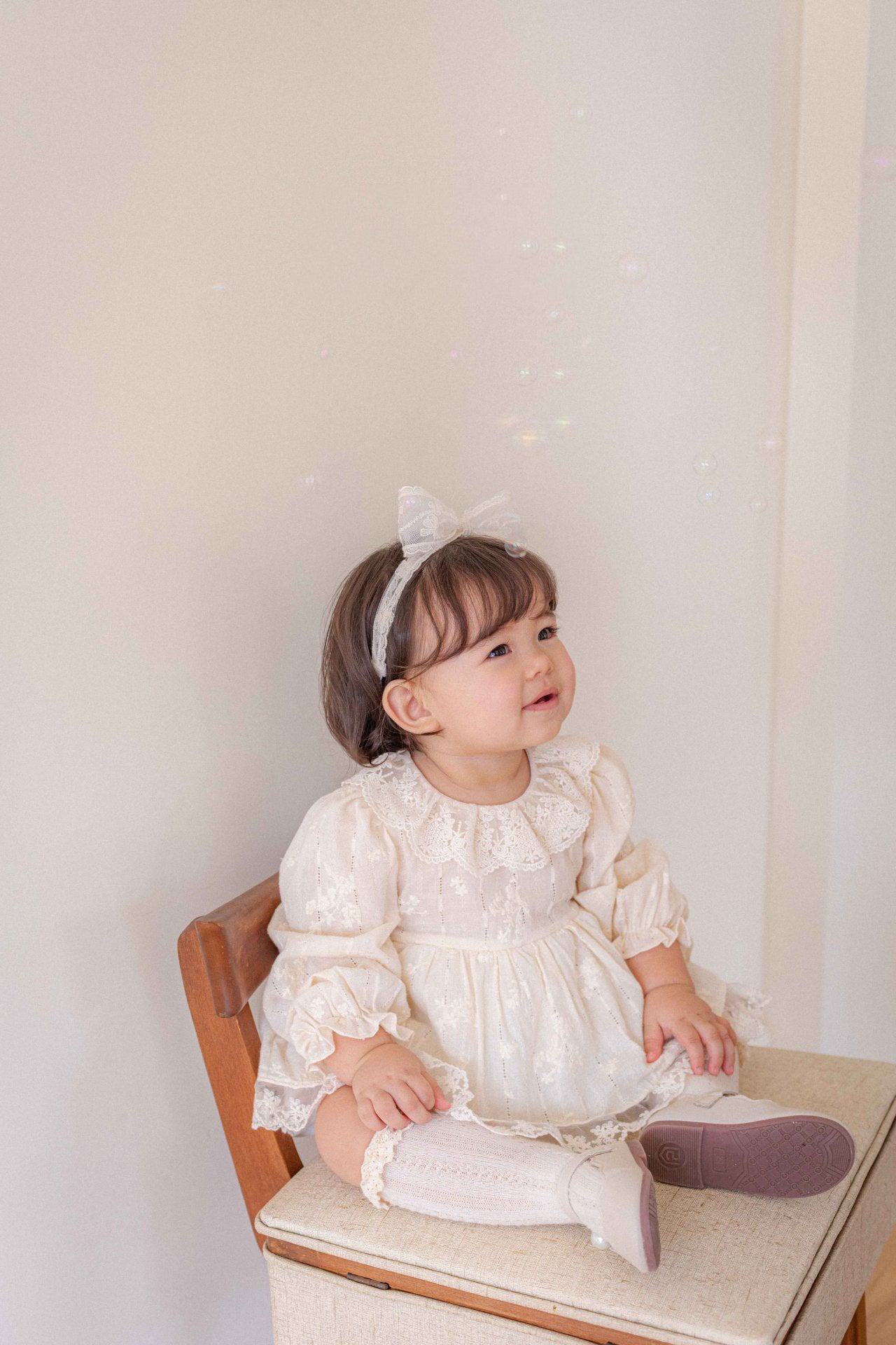 Vanilla Embroidery Dress Romper