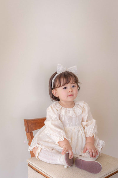 Vanilla Embroidery Dress Romper