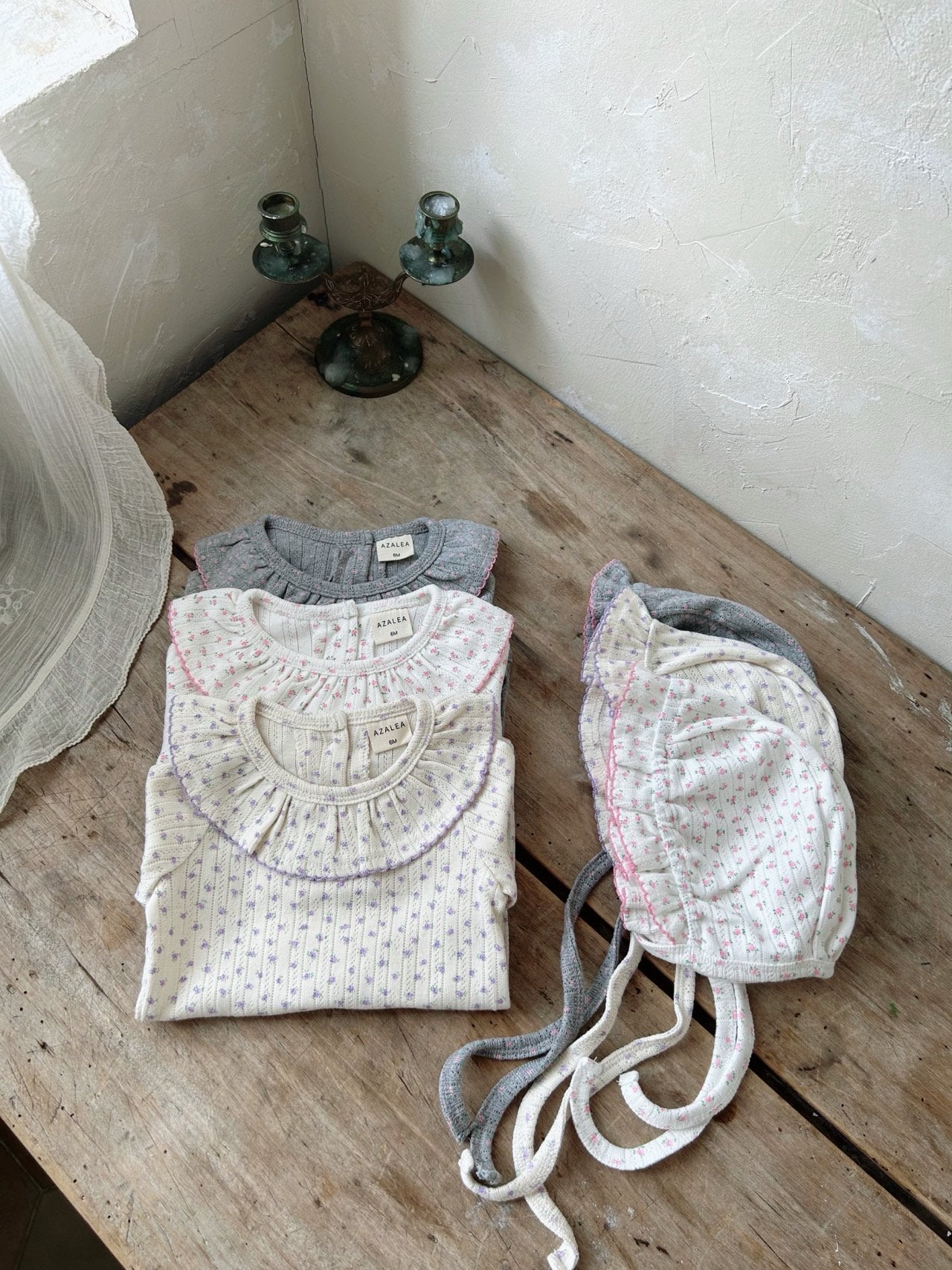 Freesia Bodysuit & Bonnet Set