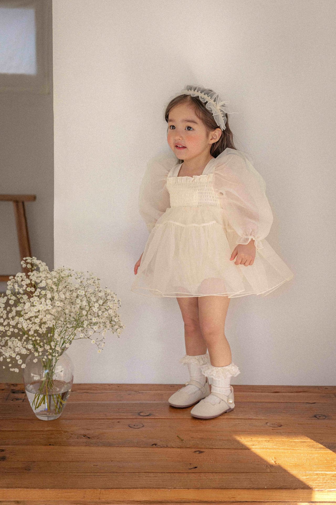 Sey Organza Dress Romper _Cream (Pre-Order)