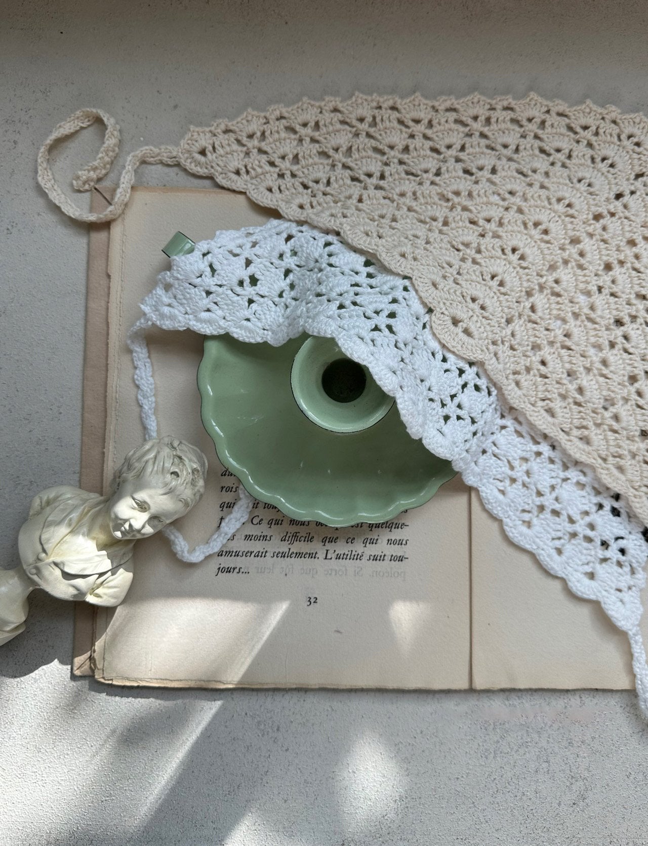Handmade Crochet Scalf Shell Stitch_2colors