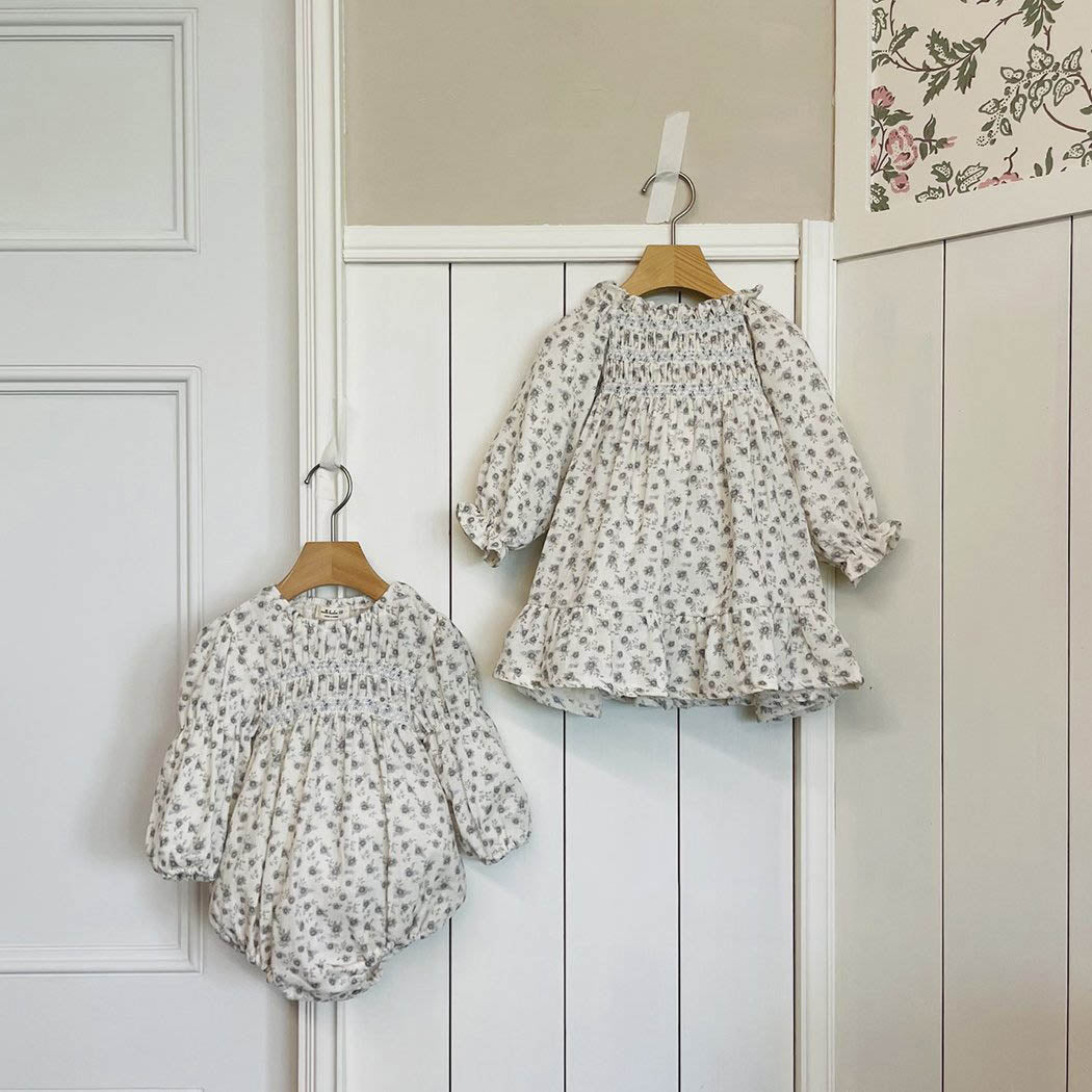 Toile de Romper_Grey Floral