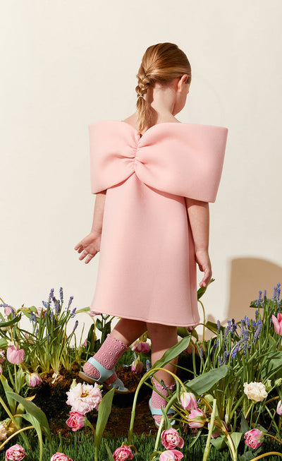 Ariel Bow Dress_Classic Pink