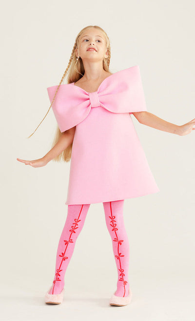 Ariel Bow Dress_Cherry Pink
